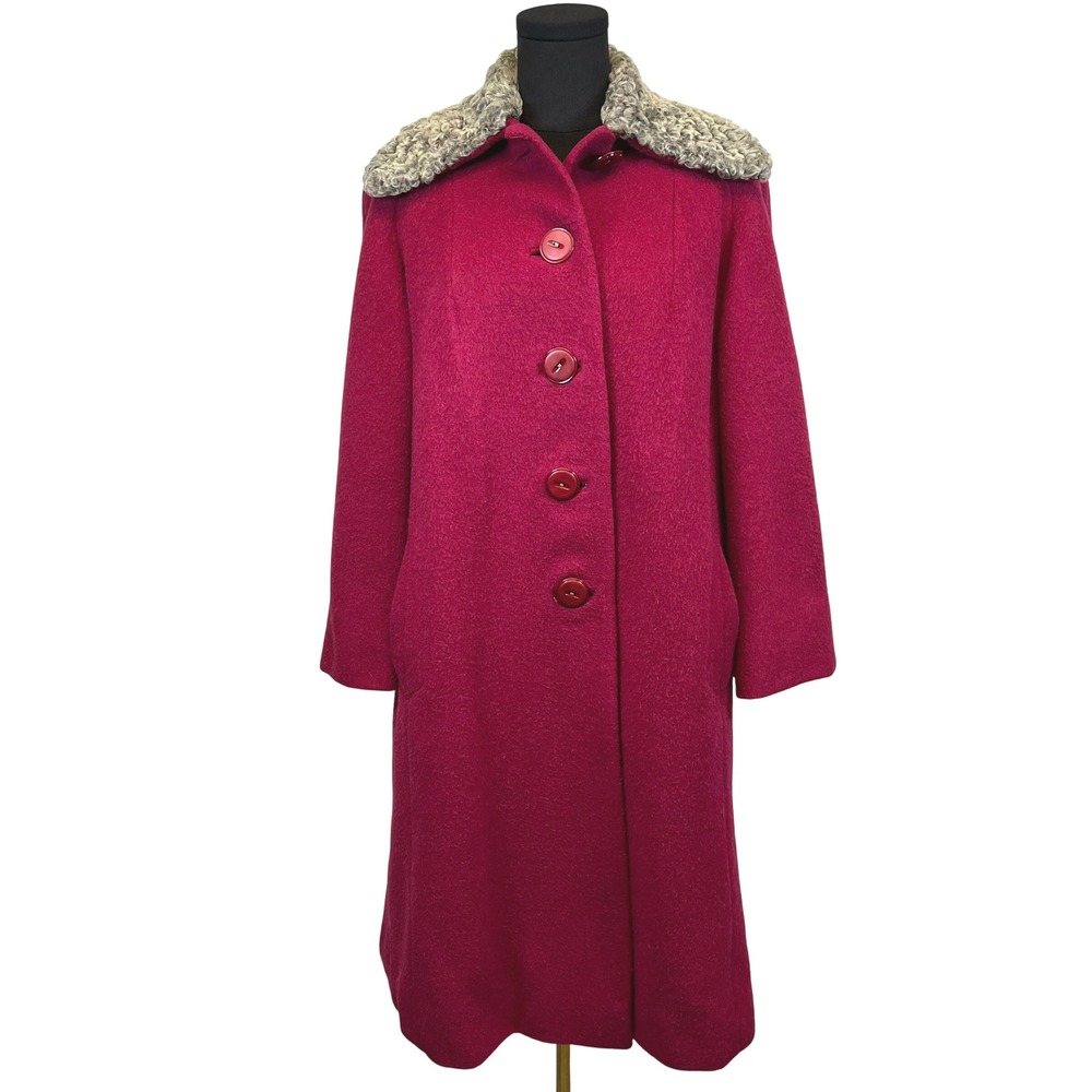 Vintage Shagmoor Womens Wool Blend Coat Size‎ S Union Made Midcentury Mrs. Mazel